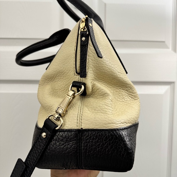 Kate Spade Leather Color-Block Satchel Bag - Black & Cream - Picture 4 of 12
